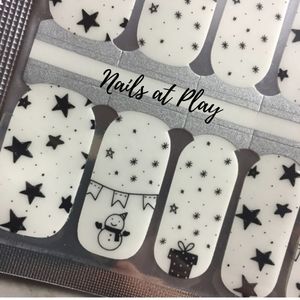 5 for $15 Nail Wraps- Doddle Snowman ( transparent)